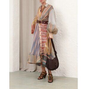 ZIMMERMANN Rebellion Striped Midi Dress